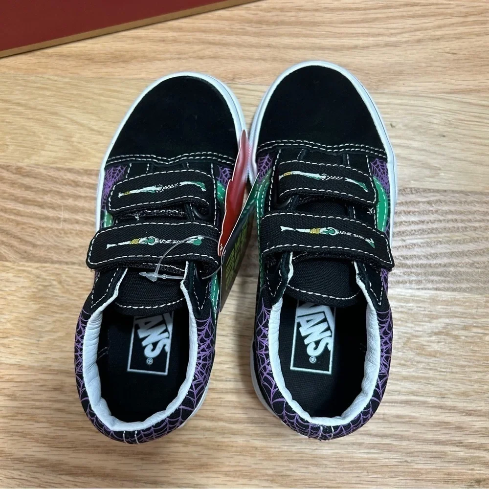 Vans Glow in the Dark Spider Web Sneakers Shoes NEW  Sz 11 Youth Kids Toddler